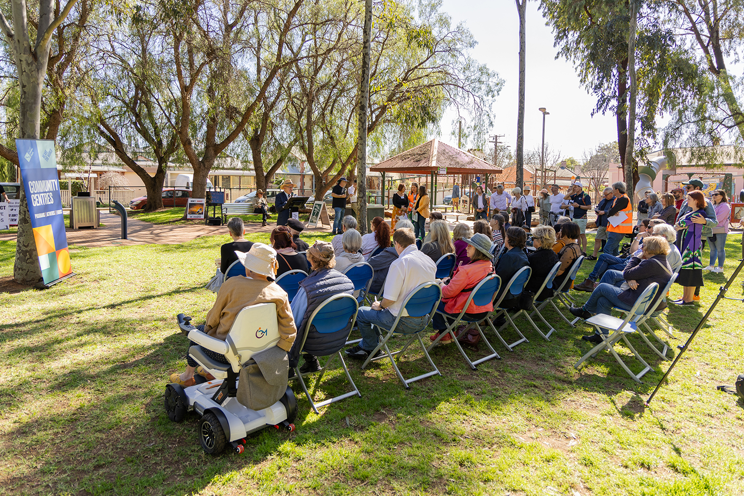 A general view of the launch event at Parfitt Square in Bowden.